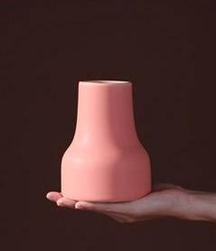 Clay Blossom Vase in Berry Palette – Hand-Painted Waterproof Porcelain Decor