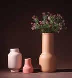Clay Blossom Vase in Berry Palette – Hand-Painted Waterproof Porcelain Decor