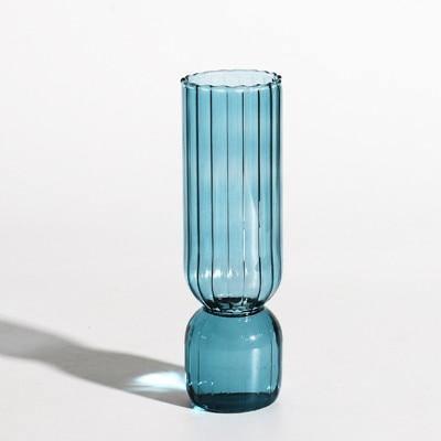 Inverted Colorful Borosilicate Glass Vase – Stained Glass Tabletop Accent 7 Inch
