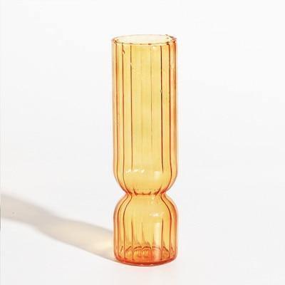 Inverted Colorful Borosilicate Glass Vase – Stained Glass Tabletop Accent 7 Inch