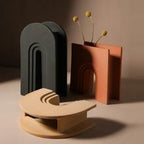 Arch-Shaped Handmade Ceramic Vase – Available in Apricot, Terracotta & Charcoal
