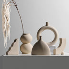 Contemporary Beige Ceramic Vase Collection – Eco-Friendly Modern Nordic Decor
