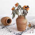 Handcrafted Natural Rattan Vase – Non-Coated Woven Display for Dried Flowers
