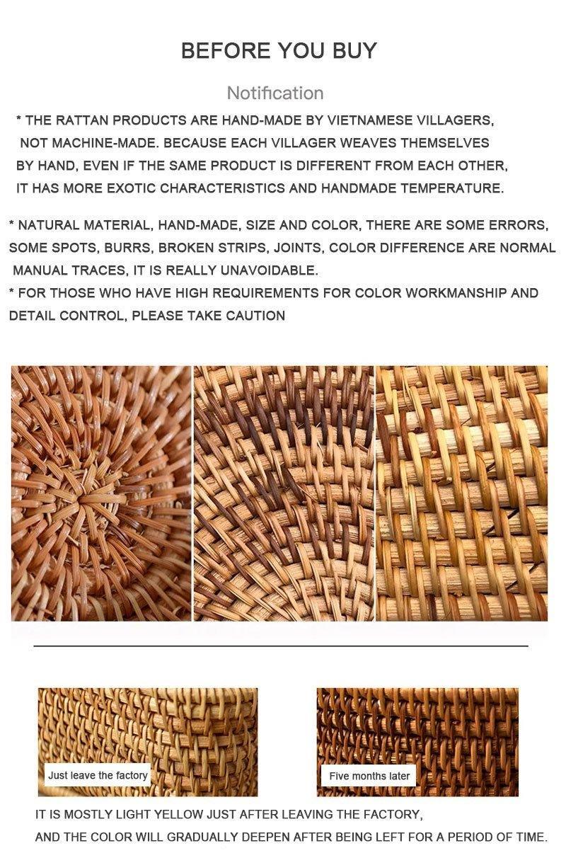 Handcrafted Natural Rattan Vase – Non-Coated Woven Display for Dried Flowers