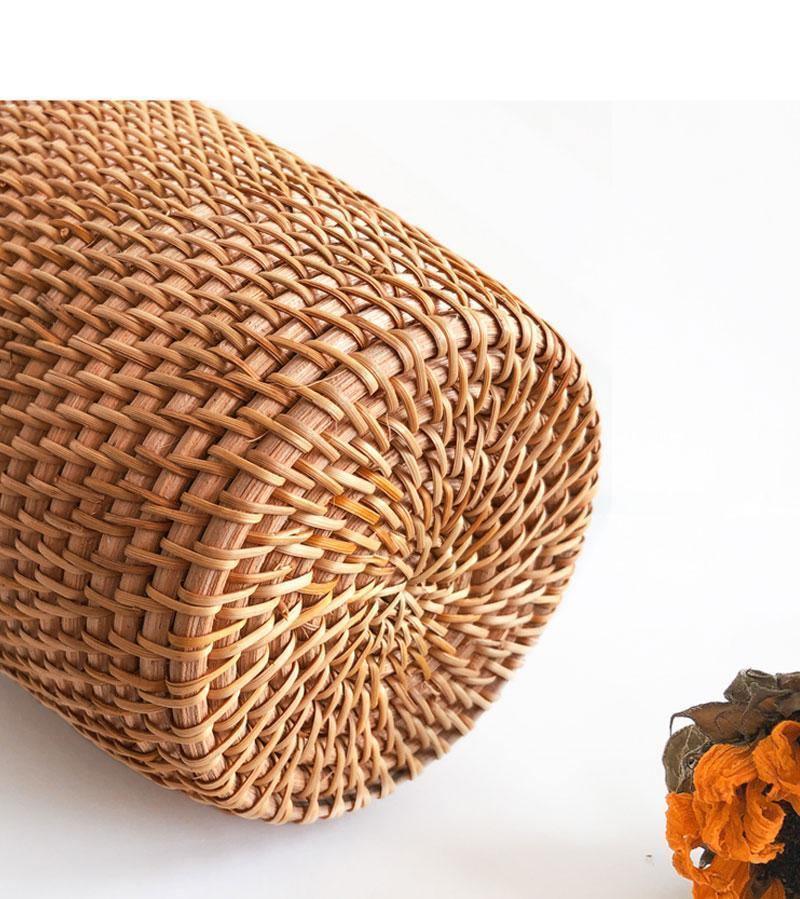 Handcrafted Natural Rattan Vase – Non-Coated Woven Display for Dried Flowers