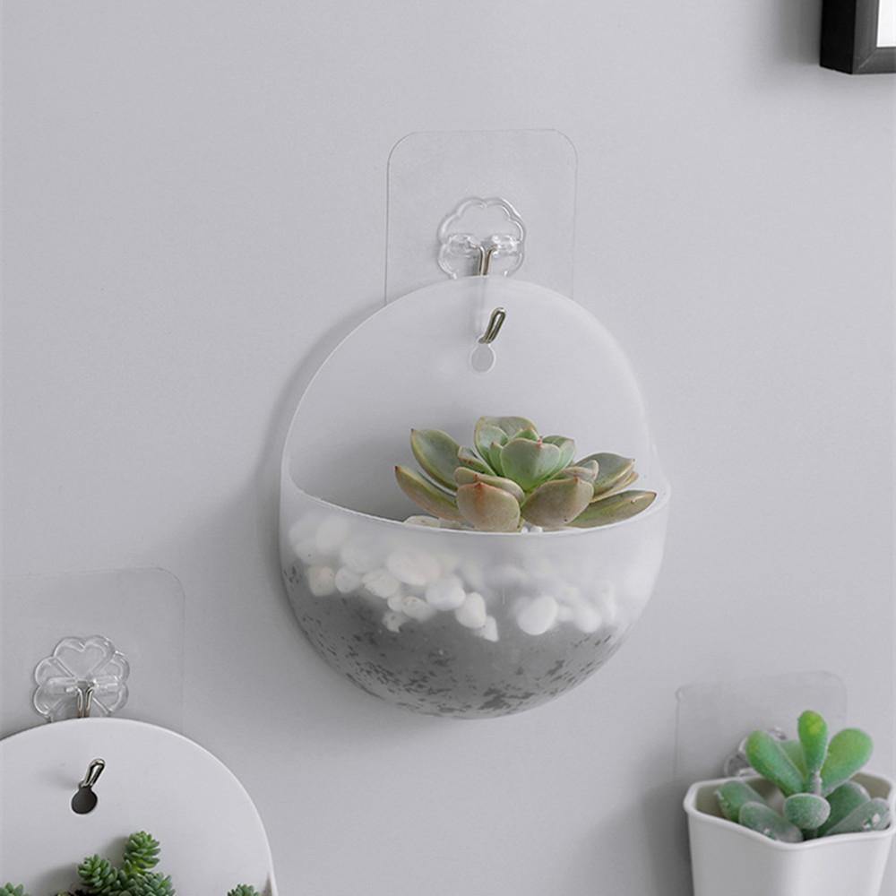 Angular Suspended Wall Planter with Hook – Polypropylene Hanging Flowerpot