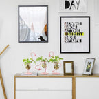 Tropical Flamingo Plant Propagation Station – Metal & Glass Hydroponic Bulb Vase