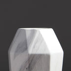 Marble-Effect Geometric Ceramic Vases – Multi-Faceted Non-Porous Decor in 5 Sizes