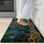 Tree of Life Entryway & Kitchen Mat – Gold Knotwork Design with Anti-Slip Rubber Backing